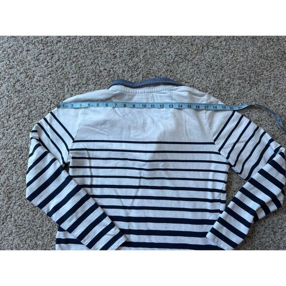 L.L. Bean Pullover Rugby Striped Nautical shirt, terry inside, size Small/Med - Picture 4 of 9